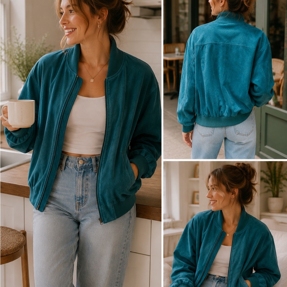 Global Identity III • Vintage • Large • Turquoise • Leather • Coat